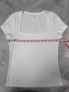 *NWOT* Old Navy White Square Neck Ribbed Short Sleeve Top